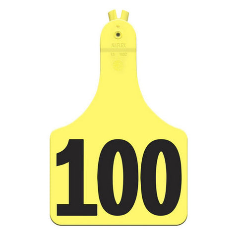 Allflex, ATag Numbered Cow ID Ear Tags 76-100 Yellow, 1 Count