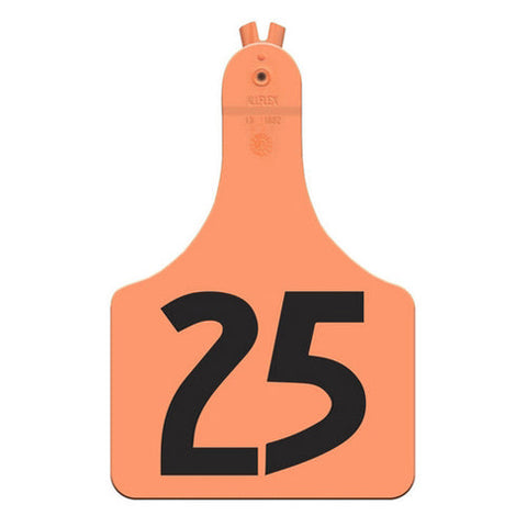 Allflex, ATag Numbered Cow ID Ear Tags 1-25 Orange, 1 Count