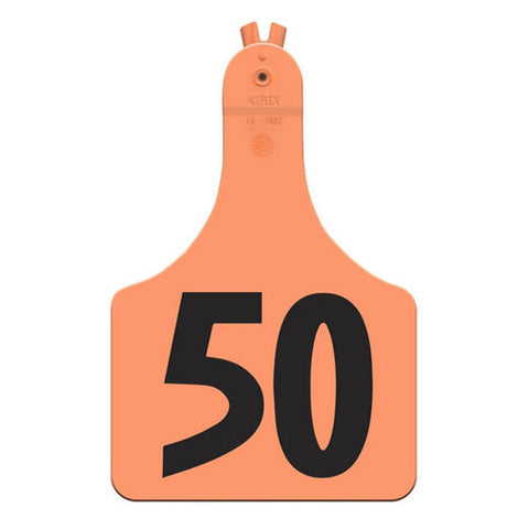 Allflex, ATag Numbered Cow ID Ear Tags 26-50 Orange, 1 Count