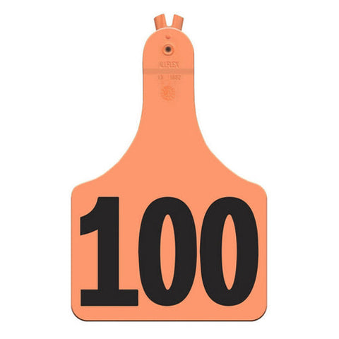 Allflex, ATag Numbered Cow ID Ear Tags 76-100 Orange, 1 Count