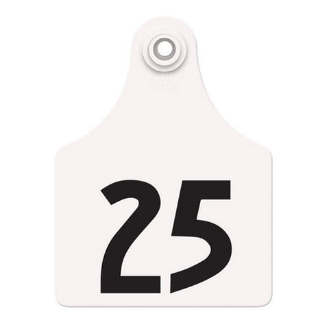 Allflex, Allflex Global Maxi Numbered Tags 1-25 White, 1 Count