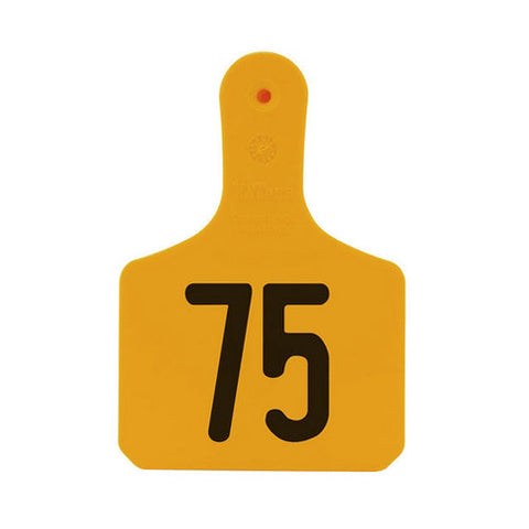 Y-Tex, Y-Tex Numbered Calf Y-Tag Ear Tags 51-75 Orange, 1 Count