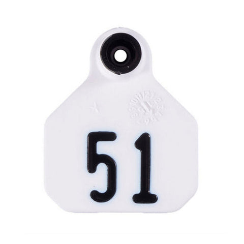 Y-Tex, Y-Tex 1-Star Mini Numbered All American Ear Tags 51-75 White, 1 Count