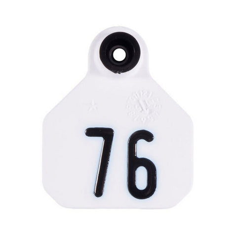 Y-Tex, Y-Tex 1-Star Mini Numbered All American Ear Tags 76-100 White, 1 Count