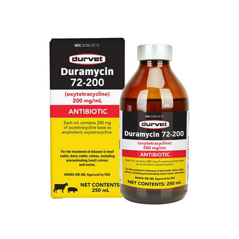 Durvet, Duramycin 72-200 Injectable Antibiotic For Cattle And Swine, 250 Ml