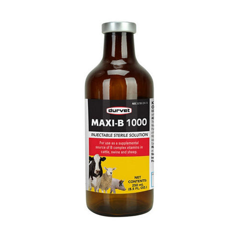 Durvet, Maxi-B 1000 Injectable For Cattle Swine And Sheep, 8.5 Oz