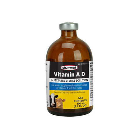 Durvet, Vitamin A D Injectable For Cattle, 3.4 Oz