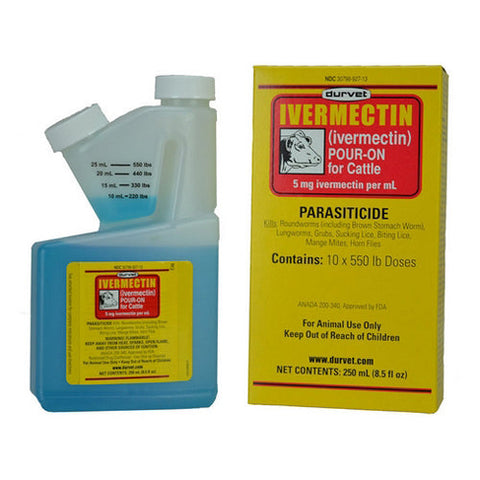 Durvet, Ivermectin Pour-On Dewormer For Cattle, 8.5 Oz