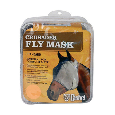 Cashel, Crusader Standard Nose Pasture Fly Mask without Ears Horse Grey, 1 Count