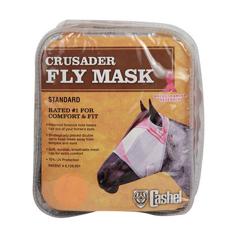 Cashel, Crusader Standard Nose Pasture Fly Mask without Ears Horse Pink, 1 Count