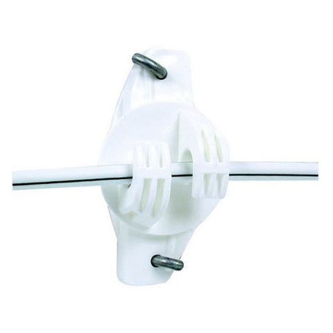 Gallagher, Wood Post Wide Jaw Claw Insulators White, 25 Count