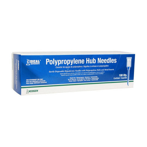 Ideal Disposable Poly Hub Needles - 22 x 3/4" (Gray) 100 Count by Ideal