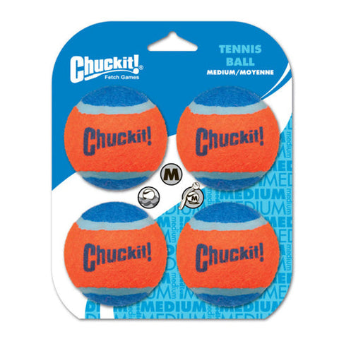 Chuckit!, Chuckit! Tennis Ball Dog Toy Shrink Sleeve, Blue/Orange, 1 Each/MD, 4 Pack