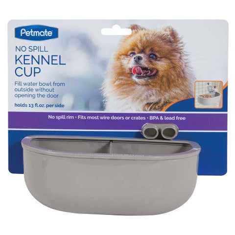 Petmate, Petmate No Spill Kennel Cup Double, Grey, 1 Each/One Size