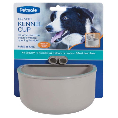 Petmate, Petmate No Spill Kennel Cup, Grey, 1 Each/Large