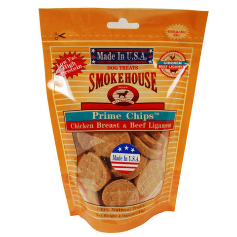 Smokehouse, Smokehouse USA Made Prime Chips Dog Treat, Chicken & Beef, 1 Each/4 Oz
