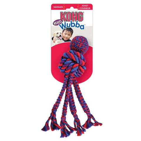 Kong, KONG Wubba Weaves with Rope Dog Toy, Assorted, 1 Each/Large