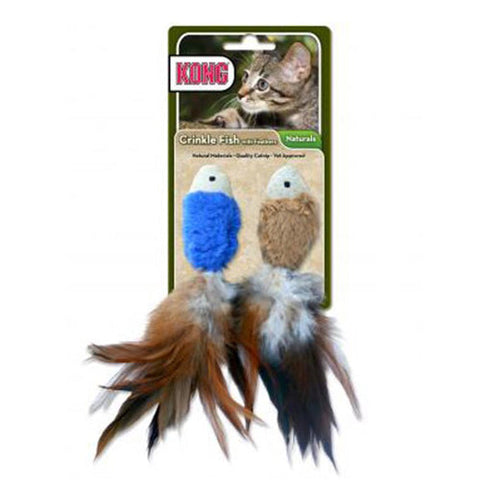 Kong, KONG Natural Crinkle Fish Catnip Toy, Assorted, 1 Each/One Size, 2 Pack