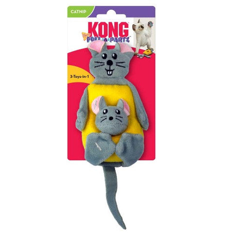 Kong, KONG Pull-A-Partz Cheezy Catnip Toy, Grey, 1 Each/One Size