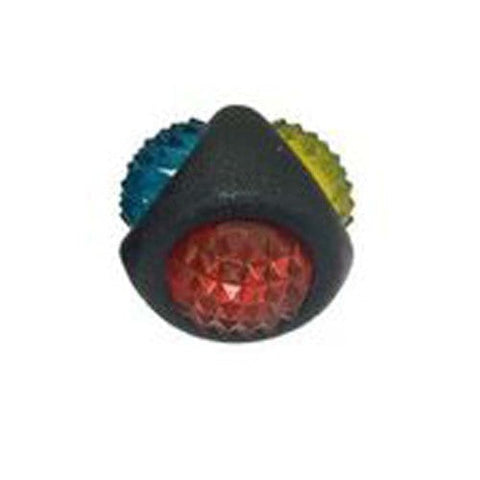 Multipet, Multipet Ruff Enuff TPR Dental Diamond Ball w/LED Light Dog Toy, Multi-Color, 1 Each/3 in