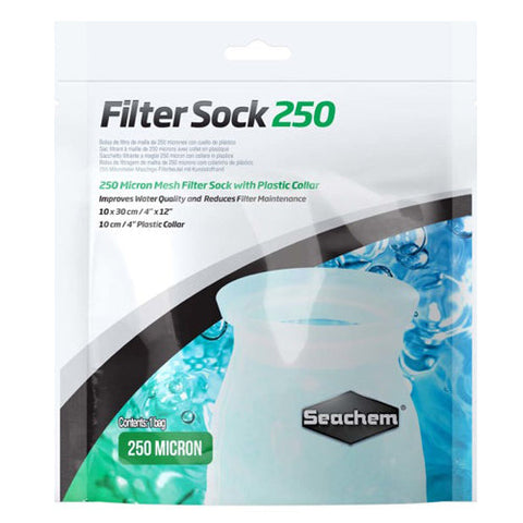 Seachem, Seachem Laboratories Mesh Filter Sock with Plastic Collar, White, 1 Each/4In X 12 in, Small