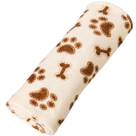 Spot, Spot Snuggler Bones/Paws Print Blanket, Cream, 1 Each/30 In X 40 in
