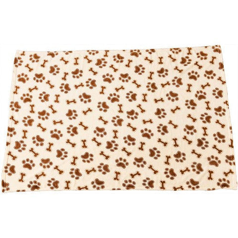 Spot, Spot Snuggler Bones/Paws Print Blanket, Cream, 1 Each/40 In X 60 in