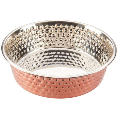 Spot, Spot Honeycomb Non Skid Stainless Steel Dog Bowl, Hammered Exterior, Copper, 1 Each/3 qt