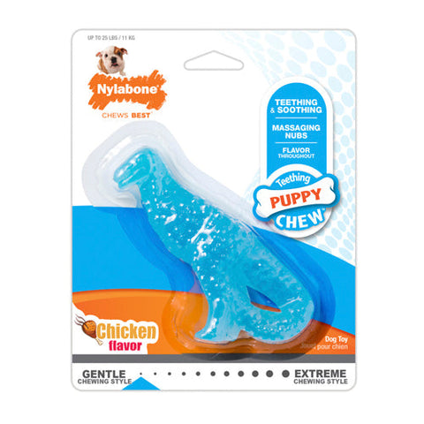 Nylabone, Nylabone Puppy Dental Dinosaur Chew Toy for Teething Puppies, Dinosaur, 1 Each/SMall/Regular (1 Count)