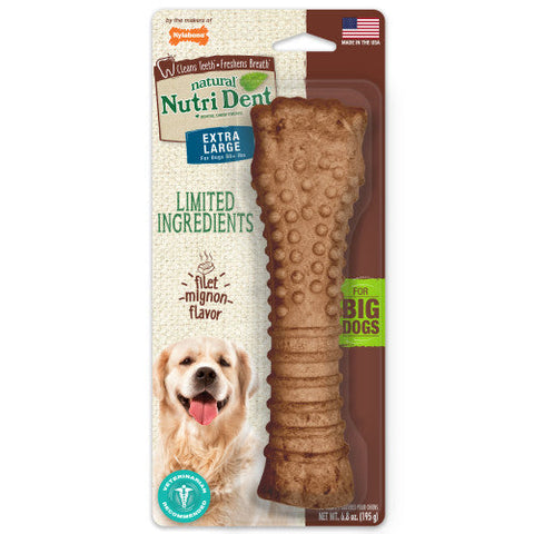 Nylabone, Nylabone Nutri Dent Filet Mignon Flavored Dog Dental Chews, Regular, 1 Each/XL/Souper (1 Count)