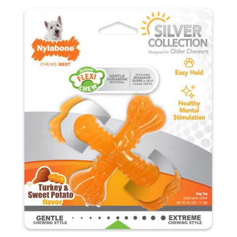 Nylabone, Nylabone Flexi Chew X-Bone Senior Dog Chew Toy, 1 Each/SMall/Regular (1 Count)
