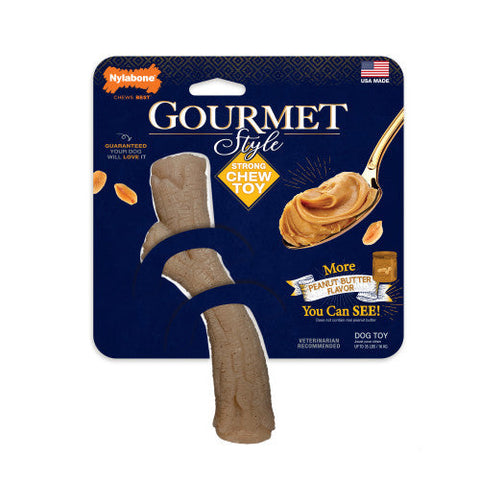 Nylabone, Nylabone Gourmet Style Strong Chew Stick Dog Toy, Stick, Peanut Butter, 1 Each/Medium/Wolf (1 Count)