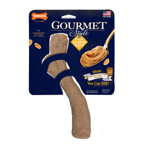 Nylabone, Nylabone Gourmet Style Strong Chew Stick Dog Toy, Stick, Peanut Butter, 1 Each/Souper/XL (1 Count)