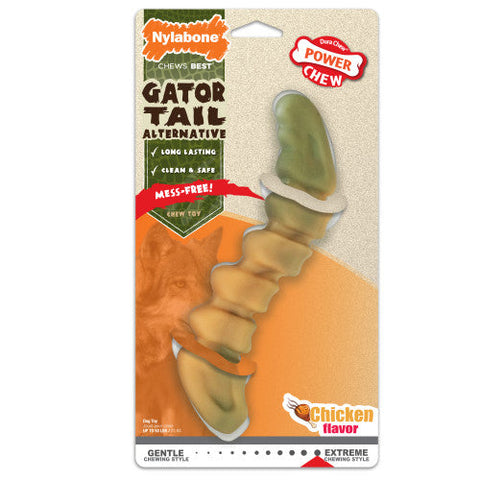 Nylabone, Nylabone Power Chew Gator Tail Alternative Dog Chew, Gator Tail, Chicken, 1 Each/Large/Giant (1 Count)