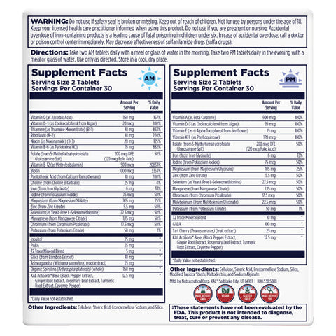 Kal, Multivitamin Am/Pm Women's, 2x60 Count