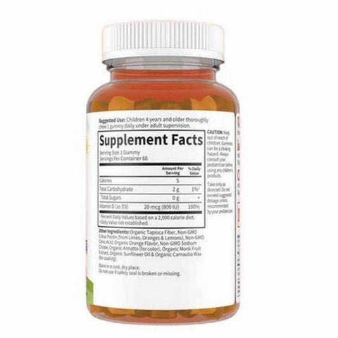 Garden of Life, Kids Organic Vitamin D3 Orange, 60 Gummies