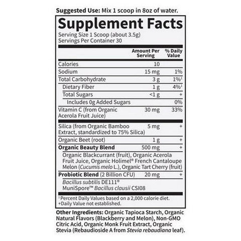 Garden of Life, Beets Beauty Blackberry Melon, 3.7 Oz