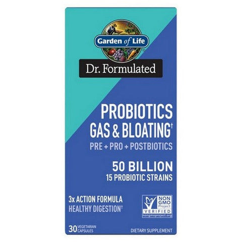 Garden of Life, Dr. Formulated Probiotics Gas and Bloating, 50 Billion, 30 Caps