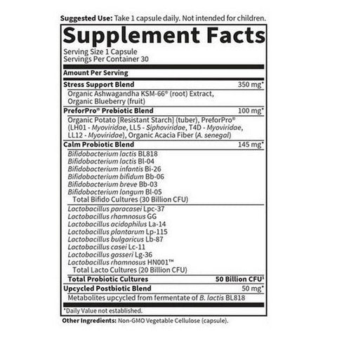 Garden of Life, Dr. Formulated Probiotics Calm, 50 Billion, 30 Caps