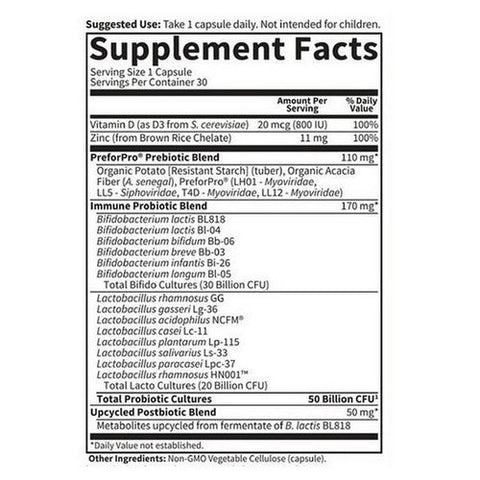 Garden of Life, Dr. Formulated Probiotics Immune, 50 Billion, 30 Caps
