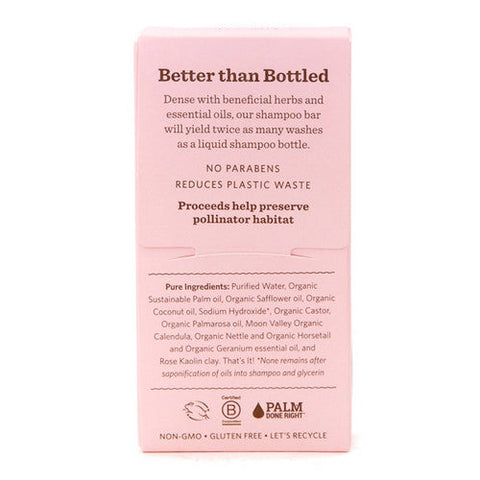Moon Valley Organics, Herbal Shampoo Bar Pink Geranium, 3.5 Oz