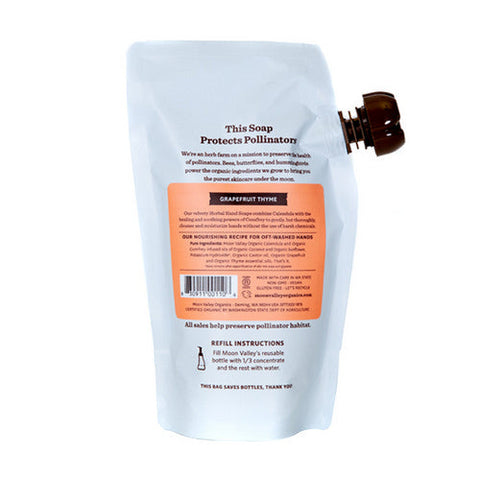 Moon Valley Organics, Foaming Herbal Hand Soap Concentrate Grapfruit Thyme, 10.7 Oz