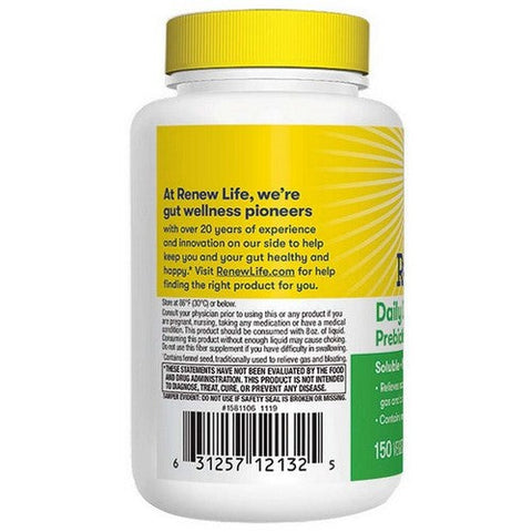 Renew Life, Daily Digestive Prebiotic Fiber, 150 VegCaps