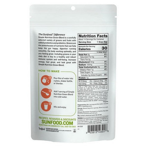 Sunfood Superfoods, Organic Green Superfood, 4 Oz