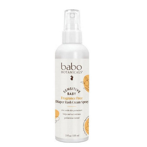 Babo Botanicals, Sensitive Baby Diaper Rash Cream Spray, Fragrance Free 3 Oz