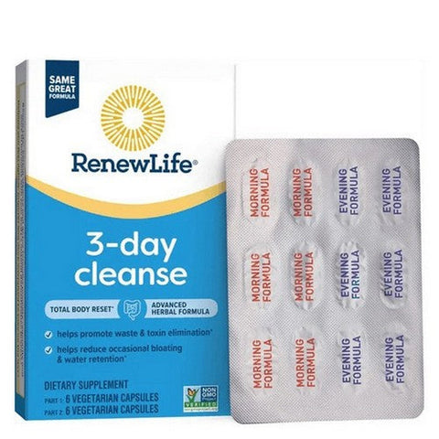 Renew Life, 3-Day Cleanse Total-Body Reset, 12 VegCaps