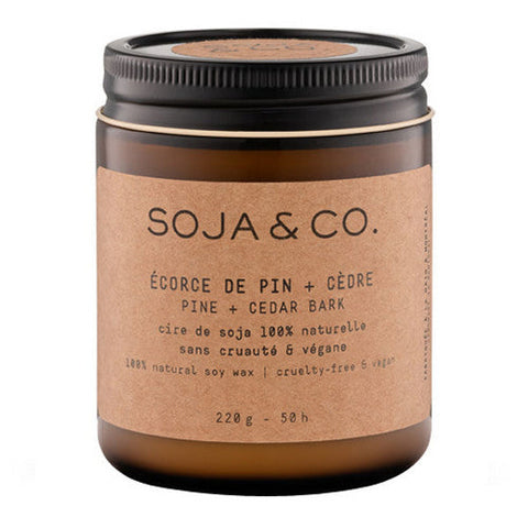 SOJA&CO., Soy Wax Candle Pine + Cedar Bark, 220 Grams
