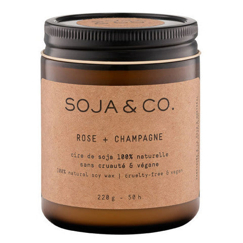 SOJA&CO., Soy Wax Candle Rose + Champagne, 220 Grams