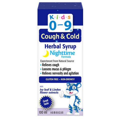 Homeocan, Kids 0-9 Herbal Nighttime Syrup, 100 Ml