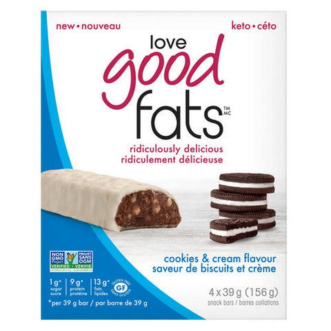 Love Good Fats, Cookies & Cream, 4 Count